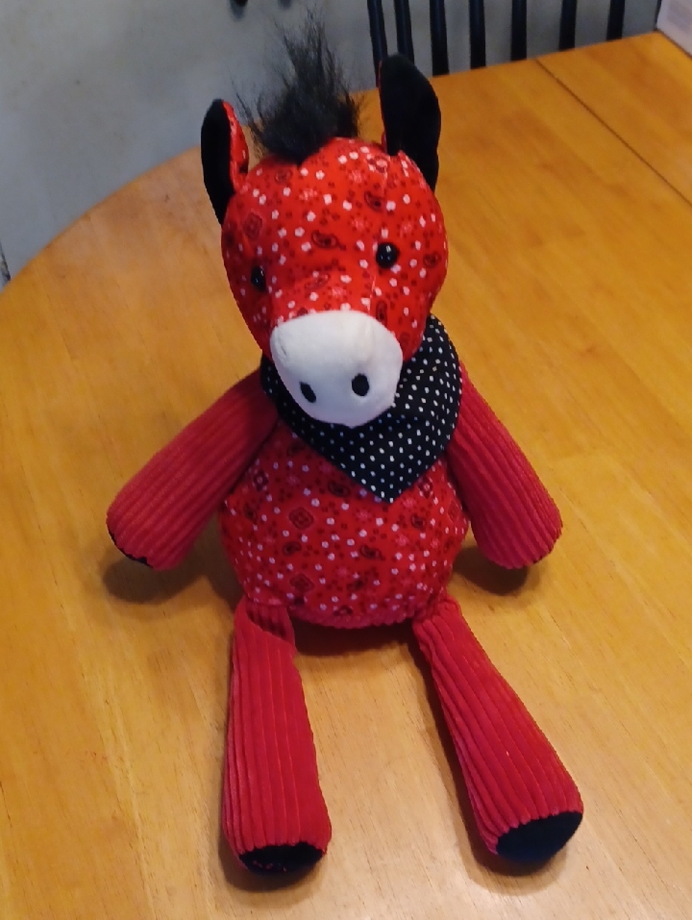 Scentsy Buddy "Bandit The Horse" Red Plush with Black Polka Dot Bandana